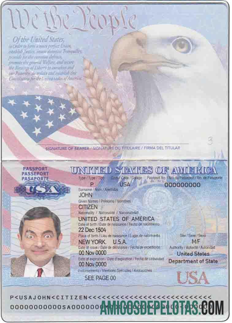 Passaporte dos EUA 2007 2022 modelo
